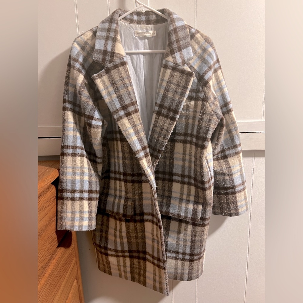 Wool mid length winter jacket